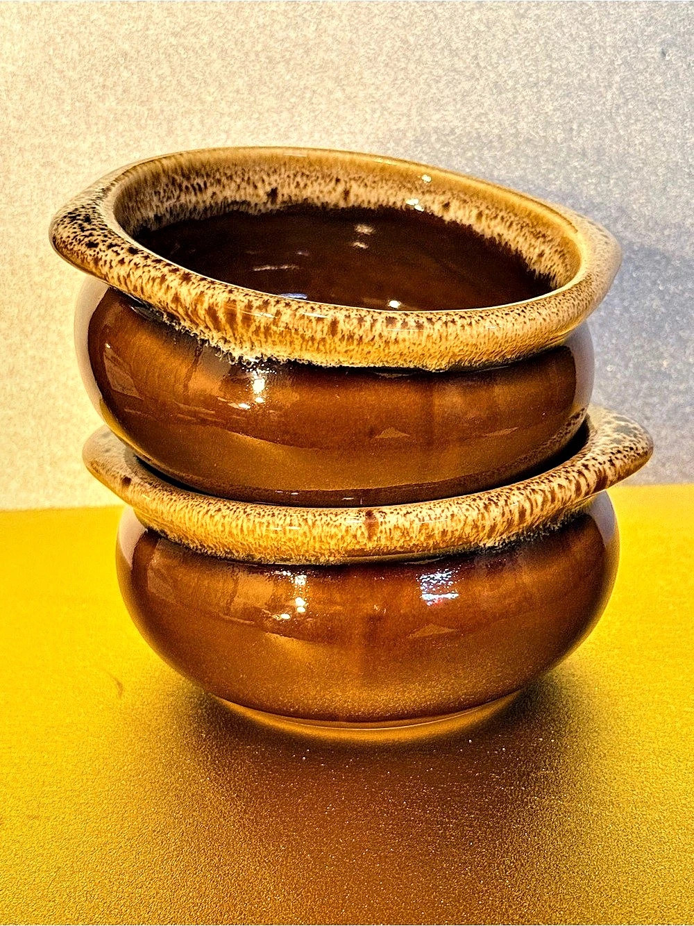 Diversified Ceramics Brown Drip Restaurant Ware Soup Bowls Set of 2 No 127